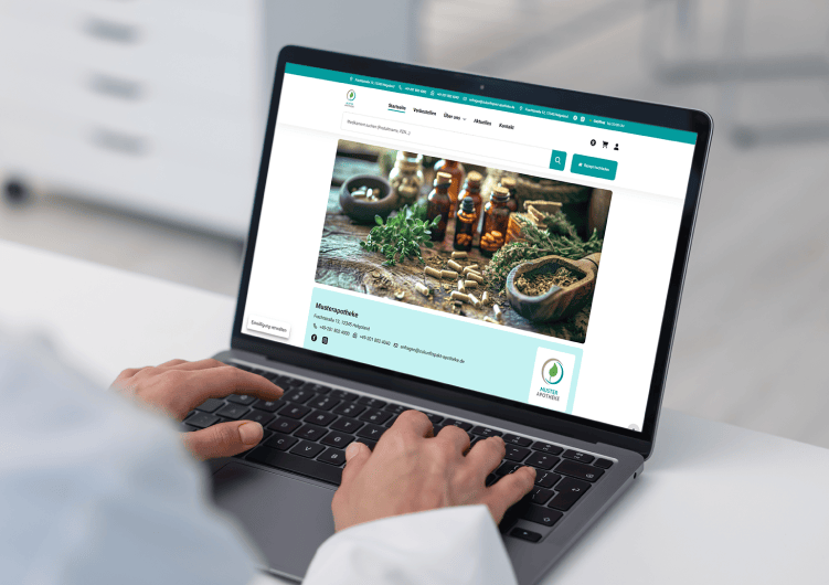 individual website screen